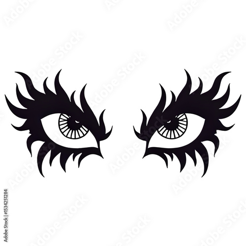 Mysterious purple eyes with dramatic lashes