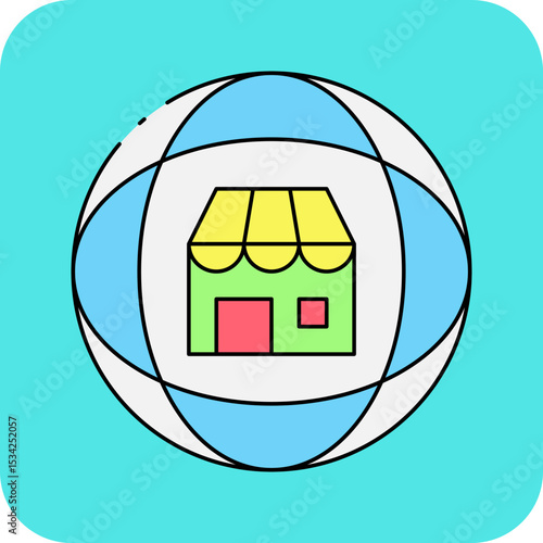 Global store single icon vector illustration