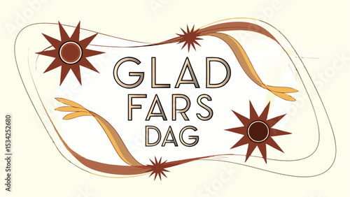 Elegant greeting card design with stylish lettering celebrating swedish glad fars dag festivities on a transparent background