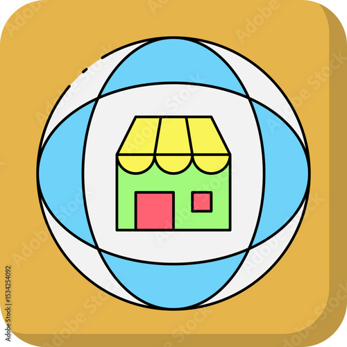 Global store single icon vector illustration