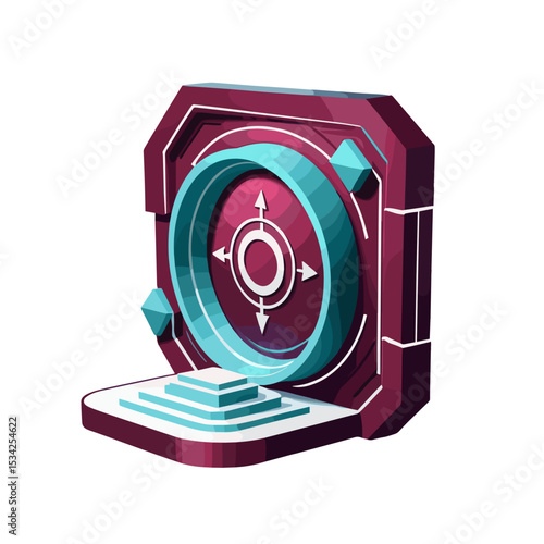 3D vault design symbolizing security and access control with modern aesthetics