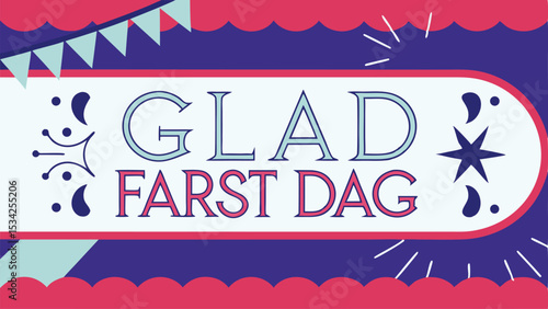 Festive design celebrating father's day in swedish language glad fars dag with elegant typography and decorative elements on a white background