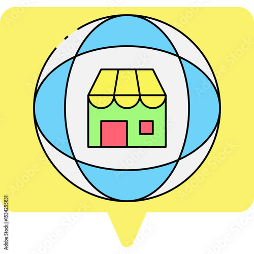 Global store single icon vector illustration