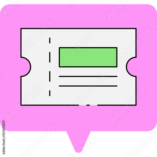 Ticket single icon vector illustration