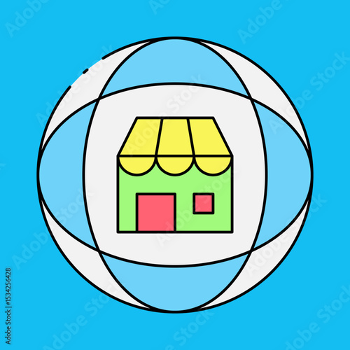Global store single icon vector illustration