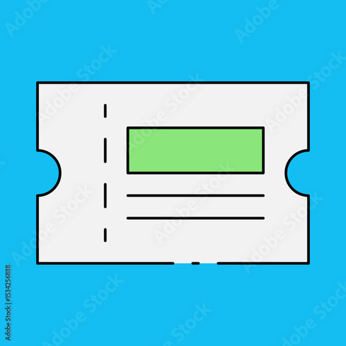Ticket single icon vector illustration