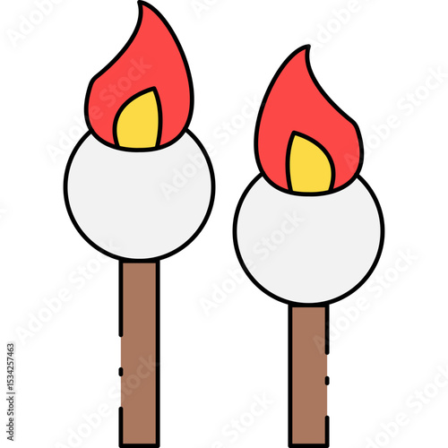 Match stick single icon vector illustration