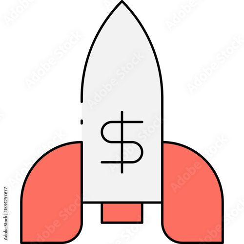 Rocket single icon vector illustration