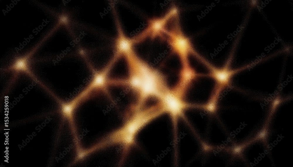 Fototapeta premium interstellar plasma network glowing in deep space with fiery nebula strands and golden cosmic filaments, ideal for sci-fi web design, abstract print, or tech branding