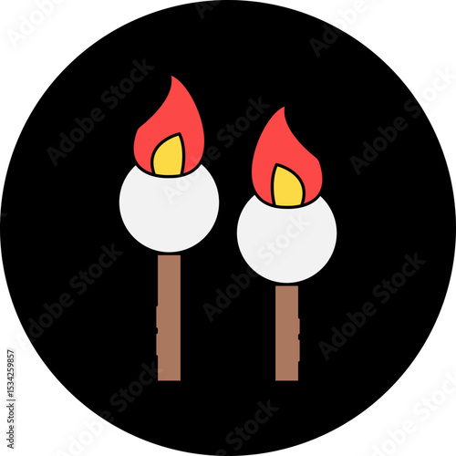 Match stick single icon vector illustration