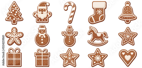 Assorted Christmas Gingerbread Cookies Collection