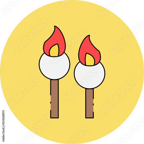 Match stick single icon vector illustration