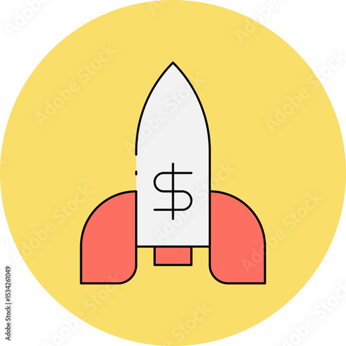 Rocket single icon vector illustration