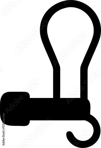 Hook and eye closure silhouette icon