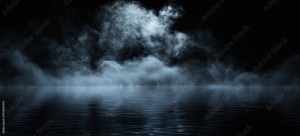 Fototapeta premium Misty night over a calm water