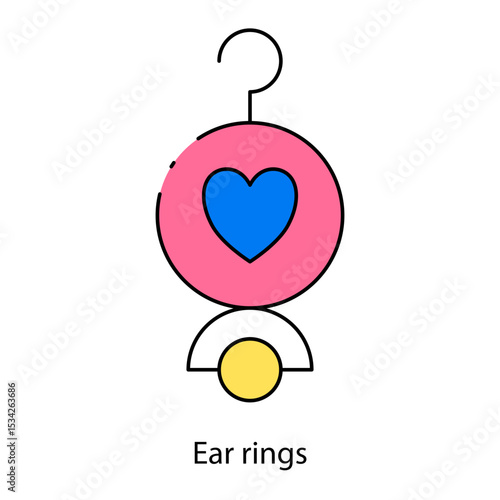 Ear rings single icon vector illustration
