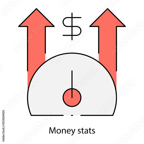 Money stats single icon vector illustration