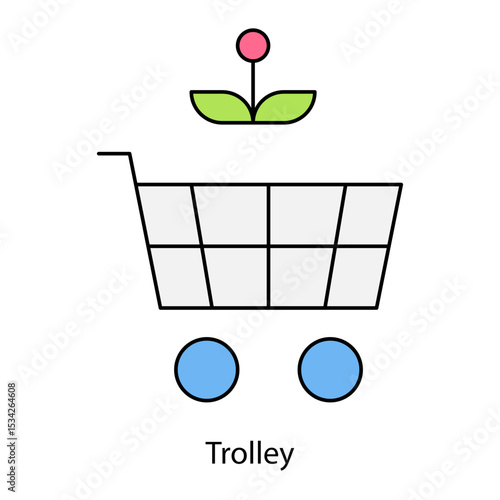 Trolley single icon vector illustration