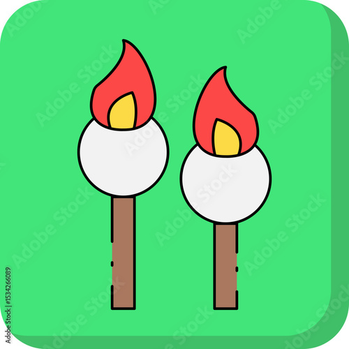 Match stick single icon vector illustration