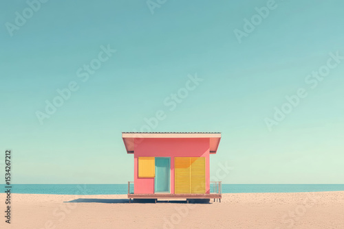 Summer nature minimal beach background abstract concept. Generative ai.