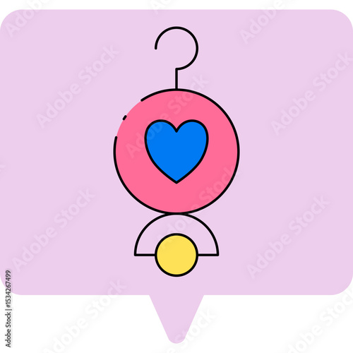 Ear rings single icon vector illustration