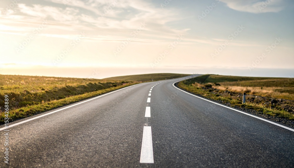 Naklejka premium Open Road to Success Journey Adventure Travel Destination.