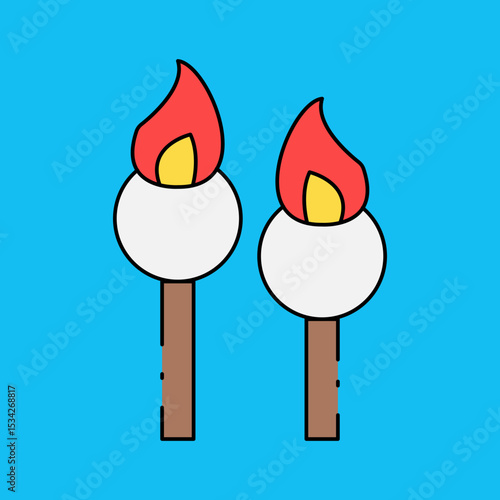 Match stick single icon vector illustration