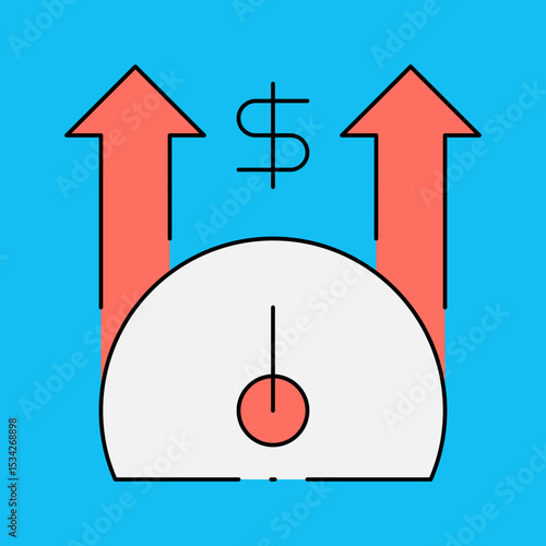 Money stats single icon vector illustration
