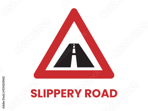 Warning Sign for Slippery Road Conditions
