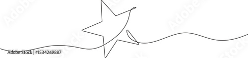 Stars in continuous line drawing style. Minimalist black line doodle stars sketch isolated on white background. Vector illustration