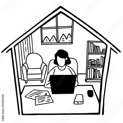 Productive Home Office Setup: Remote Work and Online Learning Space