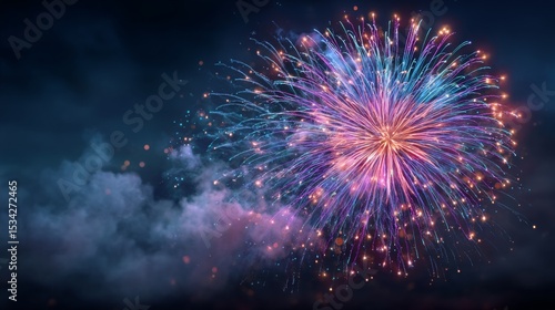 Wallpaper Mural Vibrant Fireworks Display at Night Torontodigital.ca