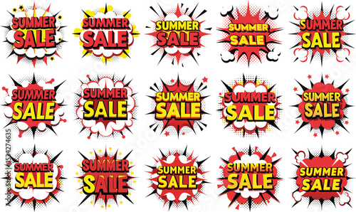 Red and Yellow "SALE" Comic Book Style Sticker Pack