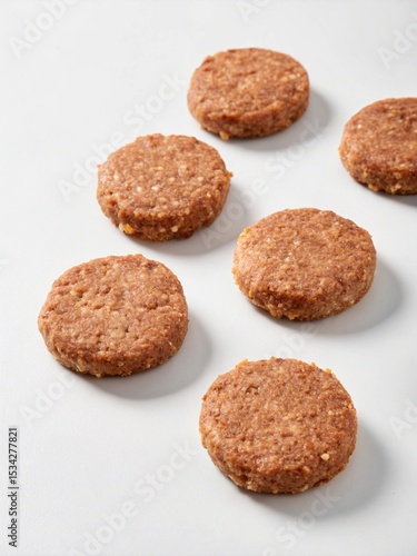 Wallpaper Mural Close-up of raw burger patties on a white surface Torontodigital.ca