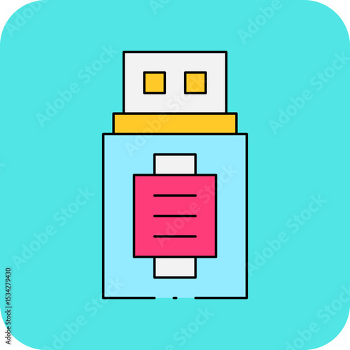 Usb single icon vector illustration