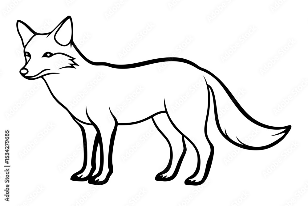 Geometric Fox Outline Geometric Fox Outline