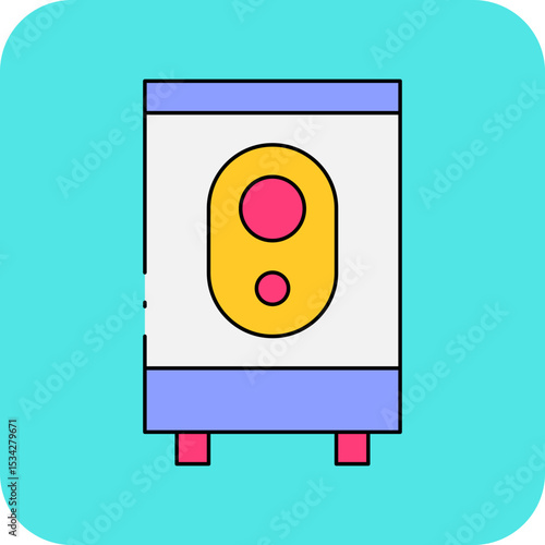 Washing machine single icon vector illustration