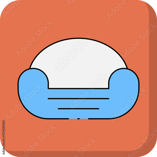Sofa single icon vector illustration