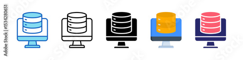 Database Multiple Style Icon Set Collection.