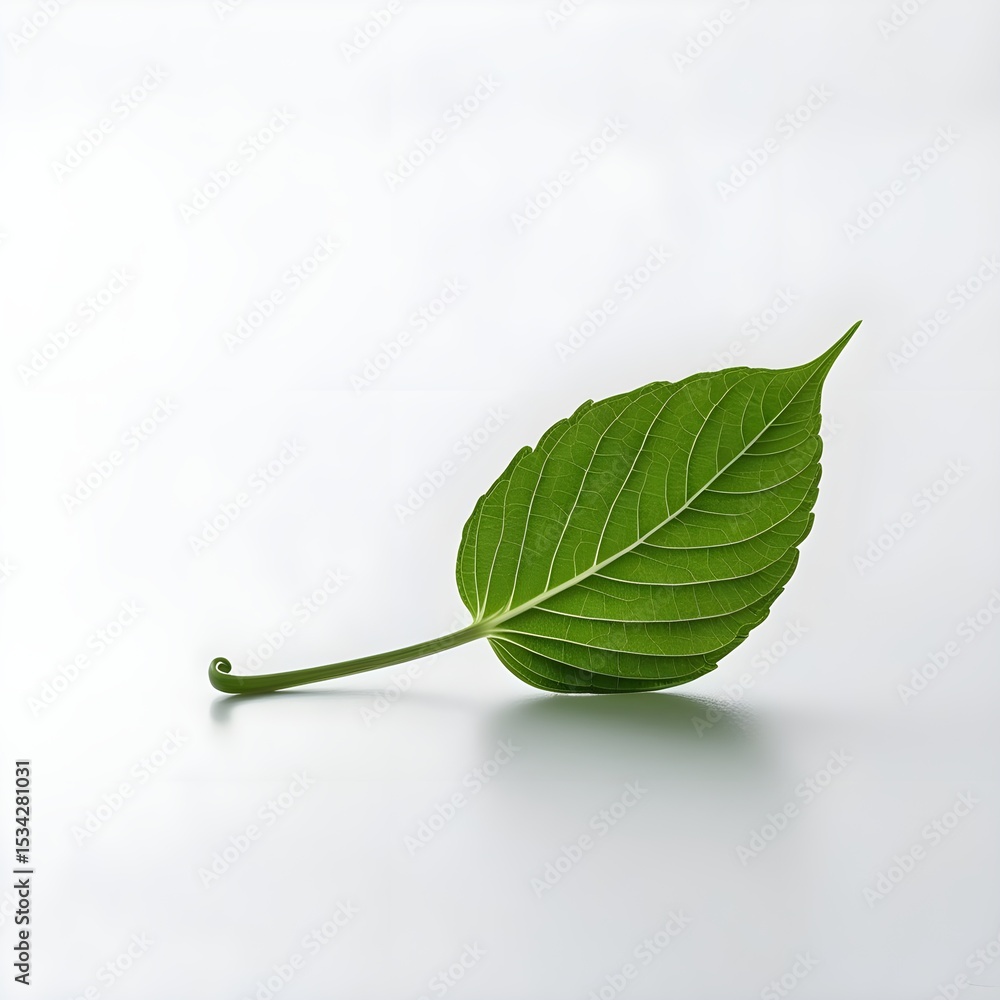 Fototapeta premium green leaf on white background