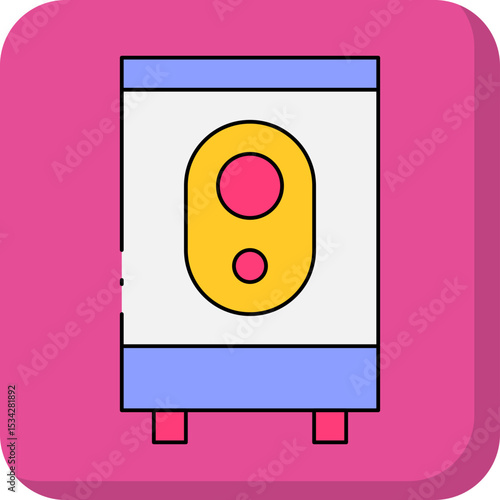 Washing machine single icon vector illustration