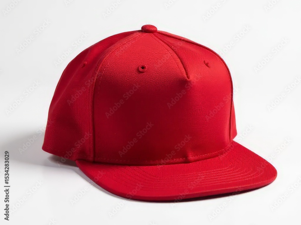 Fototapeta premium Red Baseball Cap Isolated Studio Shot