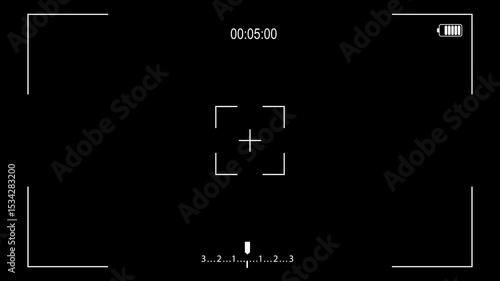 camera viewfinder screen digital display and camera data. Useful for film, tv, video.
