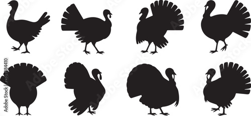 Turkey cock bird poultry animal silhouette. Good use for logo, symbol, mascot, web icon, sticker, sign, or any design you want. Easy to use.