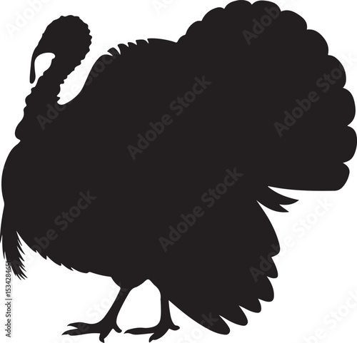 Turkey cock bird poultry animal silhouette. Good use for logo, symbol, mascot, web icon, sticker, sign, or any design you want. Easy to use.