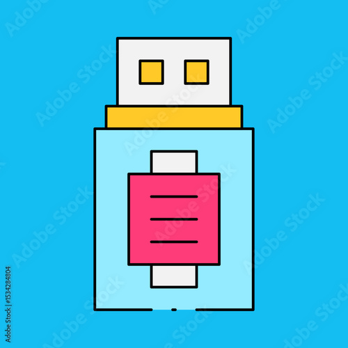 Usb single icon vector illustration