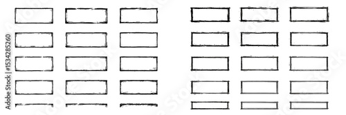 Creative vector flat illustration of empty rectangular frames in various styles and orientations for graphic design projects