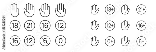 A collection of age restriction symbols illustrates different age limits clearly