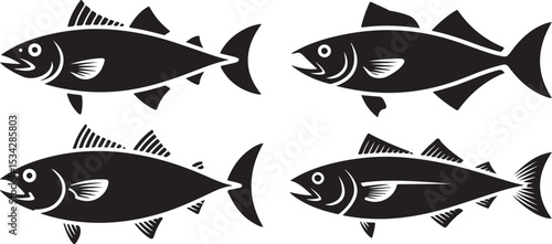 Fish(various species including cod, salmon, and tuna silhouette