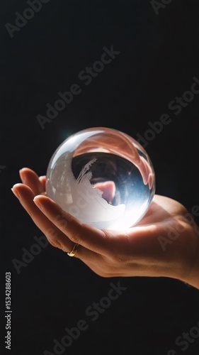 Crystal Ball in Hand Unveiling Mysteries Fortune Telling Magic Predictions Esoteric Spiritual Future